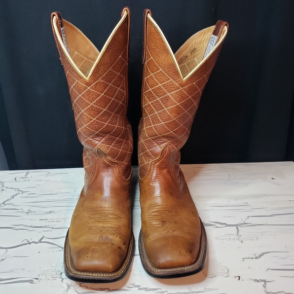 Anderson Bean Cowboy Boots in Saddle Tan - Men's size 9 D - Picture 5 of 12